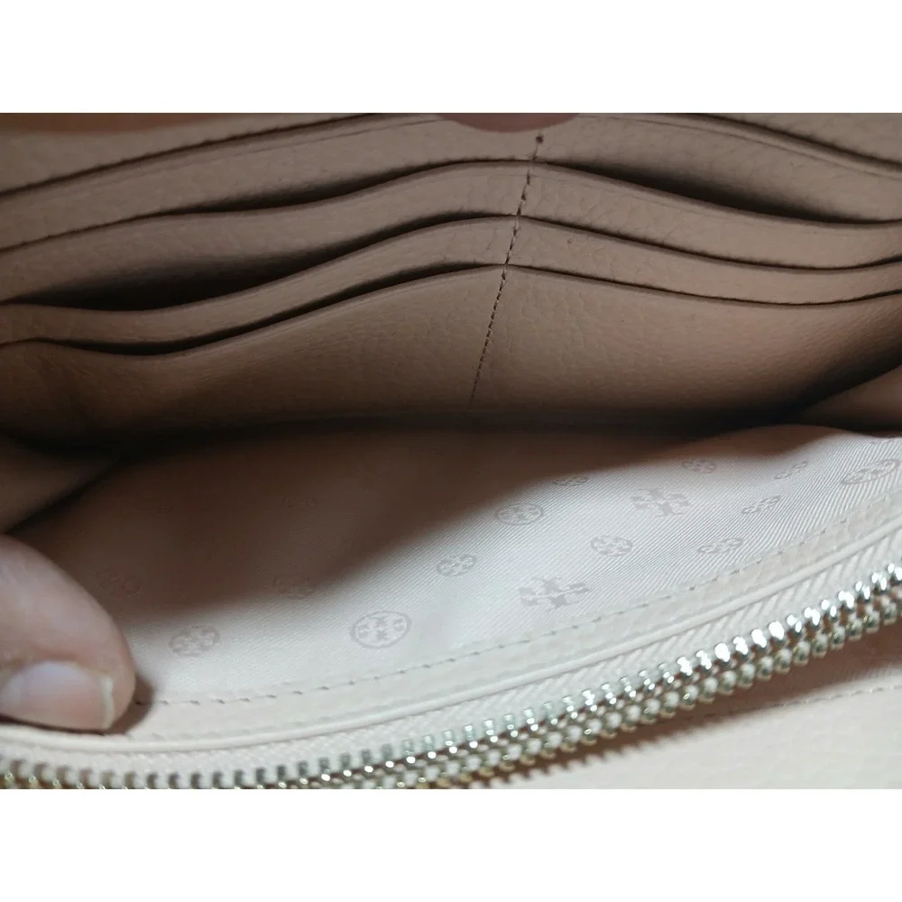 Tory Burch Thea Flat Wallet Crossbody Pebbled Leather Sweet Melon Bag